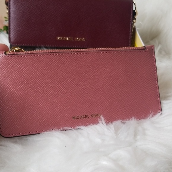 NWT MICHAEL KORS LARGE WALLET ON CHAIN OXBLOOD - Picture 5 of 8